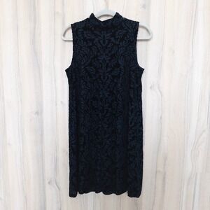 Ronni Nicole Women Velvet Dress Size 10 Black Mock Neck Holiday Party Whimsigoth